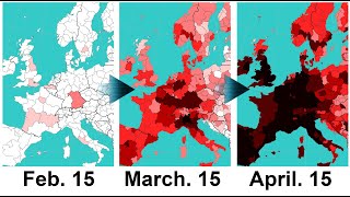 COVID-19 Europe map timelaspe: cases by provinces.