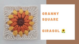 Granny Square girasol Tutorial paso a paso