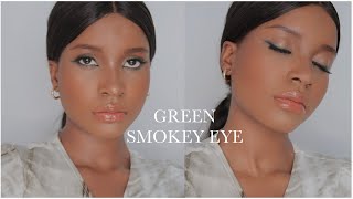 DARK GREEN SMOKEY EYE  MAKEUP 🧚🏽🐢🍃 || SUPER SIMPLE