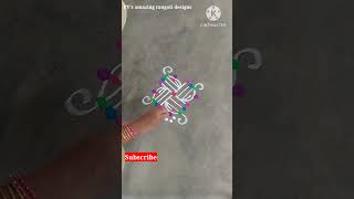 2 dots simple rangoli designs|daily rangoli|beginners rangoli #shorts #rangoli #muggulu #kolam