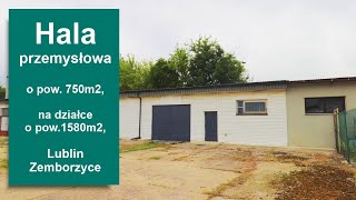 Hala przemysłowa o pow. 750m2, na działce o pow.1580m2, Lublin, Zemborzyce