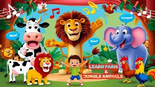 Learn Animal Names and Sounds | Educational Videos For Kids | E-Family Channel