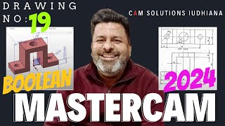 Mastercam 2024 Tutorials In Hindi mastercam 3d drg no -19 Boolean , hole