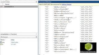 MATLAB tutorial : read any webpage table live