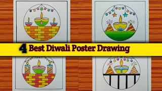 Diwali Drawing / Diwali Diya Drawing / Diwali Drawing Easy / Happy Diwali Drawing / Diwali Poster