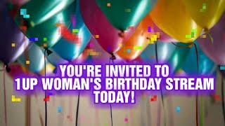 1UP WOMAN's Birthday Invitation