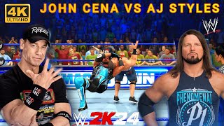 John cena vs Aj styles wwe championship full match Highlights