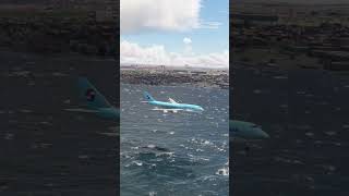 Hard Landing Korean Air Boeing 747 Most Dangerous Airport Mfs2020 #shorts