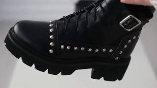 Обзор! Крутые ботинки! Fashion Women's Ankle Boots with Rivets