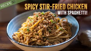 Quick & Easy Spicy Chicken Spaghetti Stir-Fry