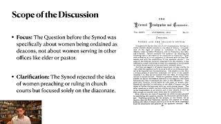 Women and The Deacon's Office: Why does the RPCNA Ordain Women Deacon?