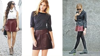 Unique Oxblood Leather Skirt To Light Your Day