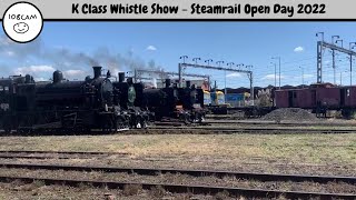 K Class Whistle Show - Steamrail/Newport Open Day 2022 - K100, K163, K183 & K190