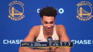 Trayce Jackson-Davis Postgame Interview | Golden State Warriors beat Los Angeles Lakers 128-110