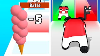 Ice Cream Rush vs Alphabet Run Letter Go |⭐✅❤️✅⭐| All Level Gameplay Android iOS HR6322