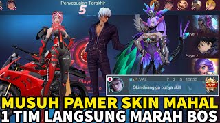 SKIN DOANG GA PUNYA SKILL ! GILA SIH MUSUH PAMER SKIN MAHAL , 1 TIM LANGSUNG MARAH BESAR B0S - MLBB