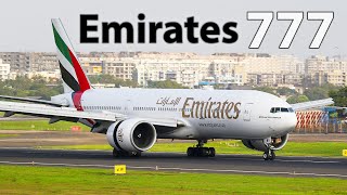 SMOOTH Emirates 777 TOUCHDOWN at Mumbai International Airport + SLOW MOTION. (HD)