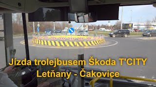 Jízda trolejbusem Škoda 36Tr T'CITY Letňany - Čakovice, 18.3.2023 | 4K 60p HDR