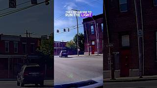 Dash cam captures impatient bad driver proceeding through red light  #shorts #short #viral