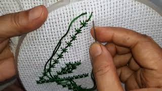 Hand Embroidery - Cross Design for Bedsheets, Pillow cover, Curtains, Cushions.