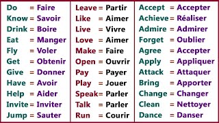 150 Verbes Les Plus Utilisés En Anglais avec leur traduction en Français || 150 Most Used Verbs