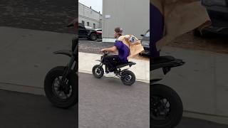 Steven Knievel does crazy stunts #Burromax #surron #funny #wheelie #ebike #pitbike #minibike