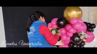 decoración con globos para cumpleaños número 64