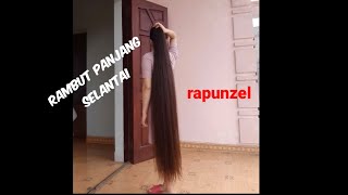 Rambut panjang indah dan lembut selantai... 💝 #rambutpanjang #hairplay