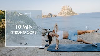 10 MIN STRONG CORE with weights | home workout to build a strong core | no exercise repeat