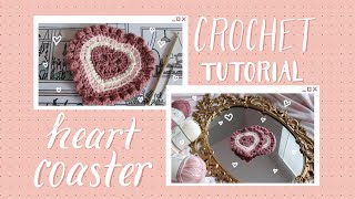 cute crochet heart coaster tutorial! 💖💖 valentines day edition 🌹🍫💝🥰