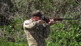 How to shoot standing "offhand" with a sling (Lee-Enfield 7.62 L42A1 build).