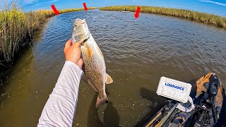 REDFISH 101 ** How to Fish TINY Creeks for LIMITS of REDFISH **