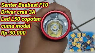 Test senter Xiaomi BeeBest F10 upgrade murah led LYY50 copotan