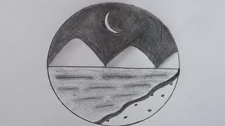 Circle Scenery drawing 19 @TamilNewArt