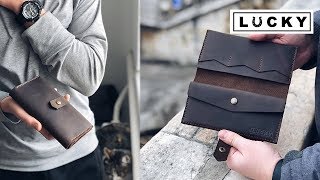 Кошелек из натуральной кожи Lucky Classic | цвет: темно-коричевый | Lucky Нandmade