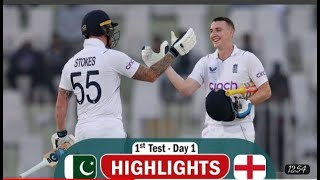 Pakistan Vs England Highlights1st Test Day 1 || England 508/4 In 75 Overs  #pakvseng #engvspak