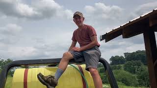 Talking with Blaise on Top of the Tractor