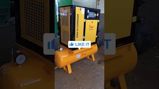 Screw Air Compressor Tank Mounted by Dimple Air Compressors 9872986925 #screwcompressor #compressor