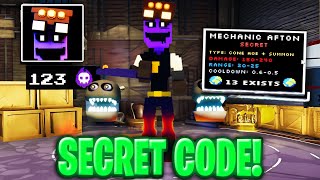 Five Nights TD MECHANIC AFTON SHOWCASE & Codes!