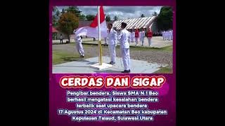 Detik detik bendera terbalik saat upacara bendera di Talaud #hutri79