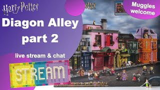 Diagon Alley, part two - Lego Harry Potter - live stream, build and chat