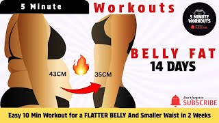 Easy 10 Min Workout for a FLATTER BELLY And Smaller Waist in 2 Weeks By 5 Minute Workouts