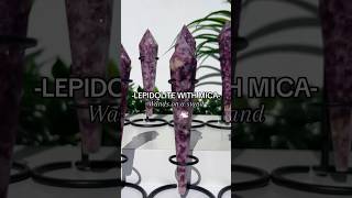 NEW! Lepidolite with Mica wands on a stand | #crystals #healingcrystals #crystalshop #crystalshops