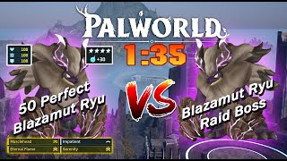 Palworld: 50 Perfect Blazamut Ryu vs Blazamut Ryu in 95 seconds