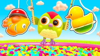 Baby cartoons & videos for kids. A toy duck & a toy fish. Learn colors for kids with toys for babies