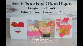 REPLAY FB Live #155 Marbeled Elegance 4 projects ideas! #stampinup #marbeledelegance #diy #hearts