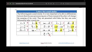 Reading Arabic Letters that sound similar