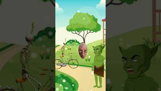 টেঙ্গে টেঙ্গে😱🚲🧟‍♂️🤣 #funny #comedy #shorts #bhoot #viral #cartoon #reels #trending #fypシ #ytshorts