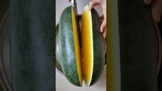 giant watermelon cutting