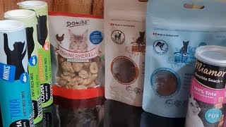 Полезные  вкусняшки для кошек/Состав. Cosma ,Dokas ,Miamor , Catz Finefood/ Leckerlis für Katzen.